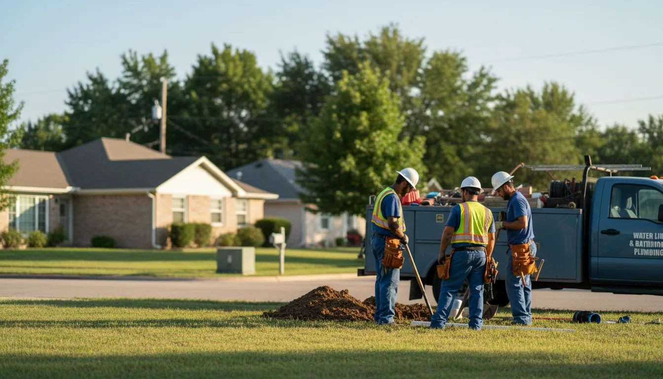 Residential water line and bathroom plumbing service in Nebo, KY